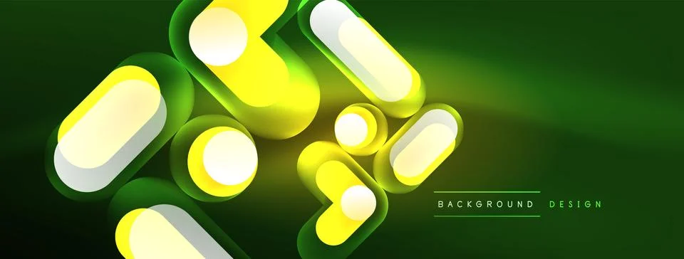 Neon circle abstract background. Template for wallpaper, banner, presentation Stock Illustration