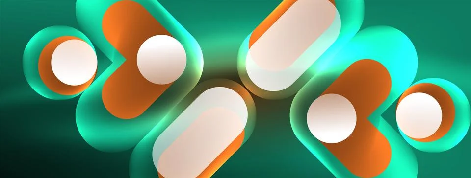 Neon circle abstract background. Template for wallpaper, banner, presentation Stock Illustration