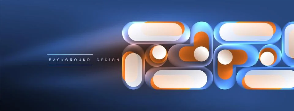 Neon circle abstract background. Template for wallpaper, banner, presentation Stock Illustration