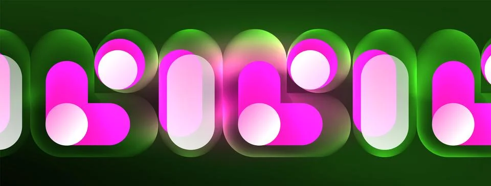Neon circle abstract background. Template for wallpaper, banner, presentation Illustrazione stock