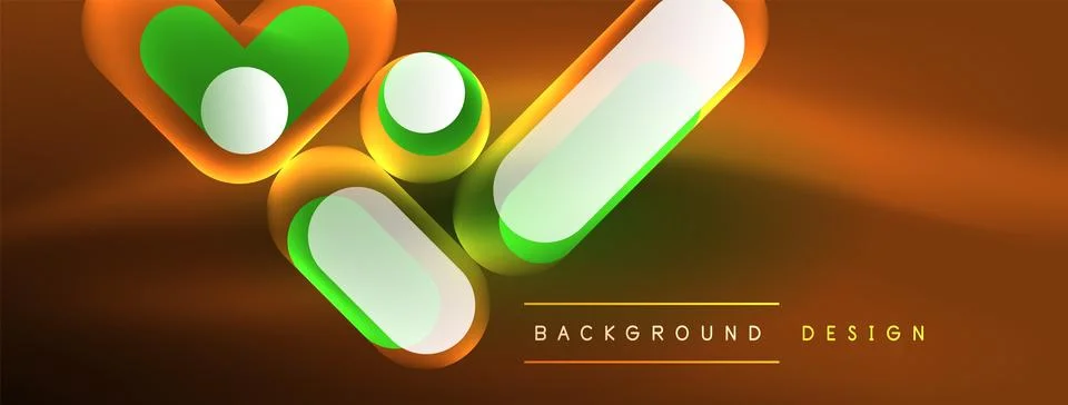 Neon circle abstract background. Template for wallpaper, banner, presentation Stock Illustration
