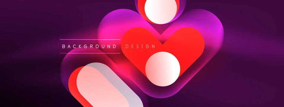 Neon circle abstract background. Template for wallpaper, banner, presentation Illustrazione stock