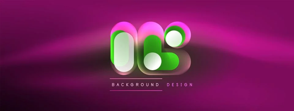 Neon circle abstract background. Template for wallpaper, banner, presentation Stock Illustration