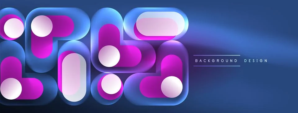 Neon circle abstract background. Template for wallpaper, banner, presentation Stock Illustration