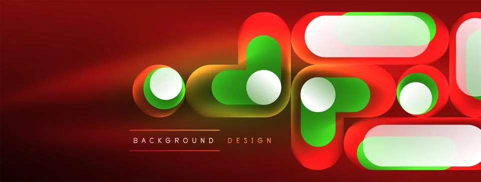 Neon circle abstract background. Template for wallpaper, banner, presentation Stock Illustration