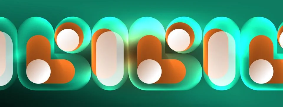 Neon circle abstract background. Template for wallpaper, banner, presentation 스톡 일러스트