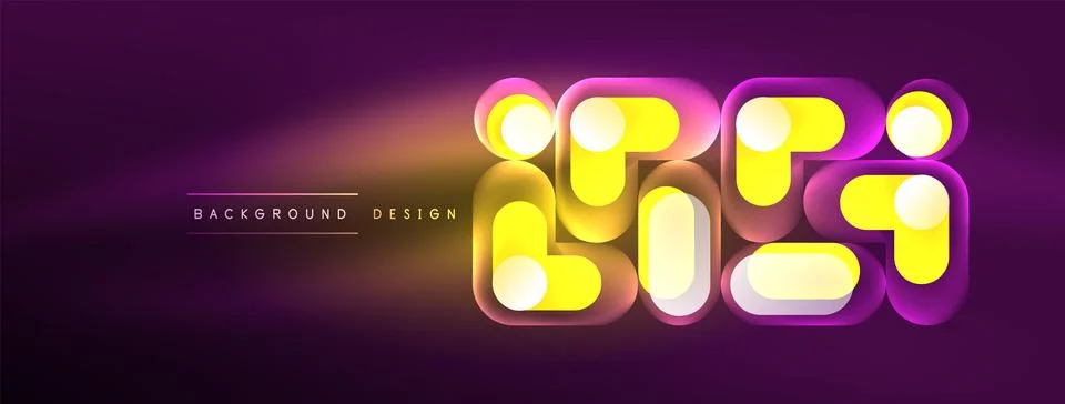 Neon circle abstract background. Template for wallpaper, banner, presentation Illustrazione stock