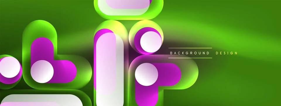 Neon circle abstract background. Template for wallpaper, banner, presentation 库存插图