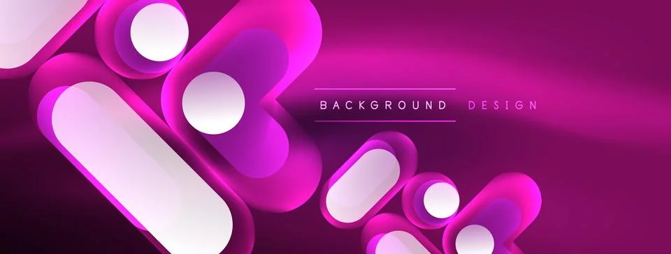 Neon circle abstract background. Template for wallpaper, banner, presentation 库存插图