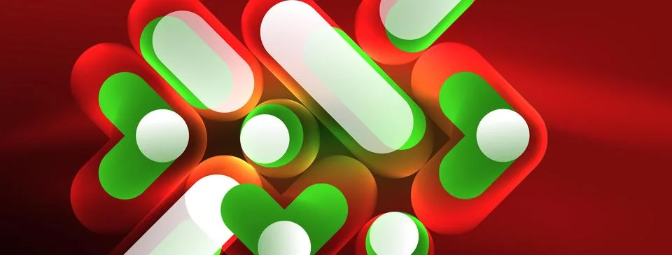 Neon circle abstract background. Template for wallpaper, banner, presentation Stock Illustration
