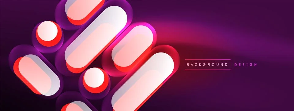 Neon circle abstract background. Template for wallpaper, banner, presentation Illustrazione stock