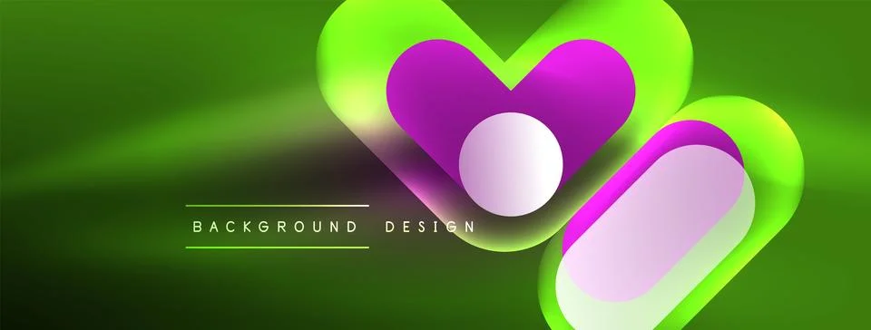 Neon circle abstract background. Template for wallpaper, banner, presentation Stock Illustration
