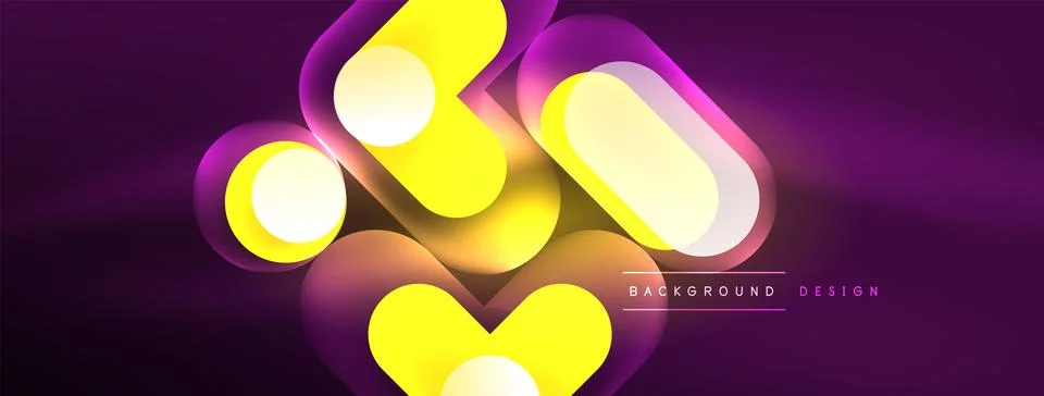 Neon circle abstract background. Template for wallpaper, banner, presentation 库存插图