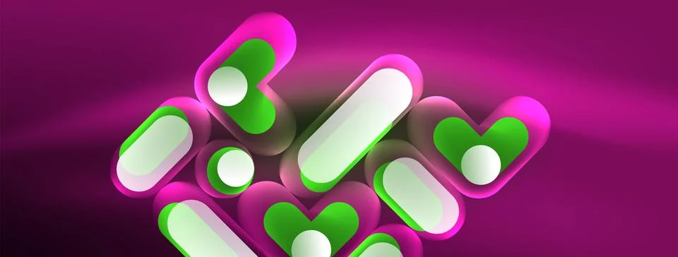 Neon circle abstract background. Template for wallpaper, banner, presentation 스톡 일러스트
