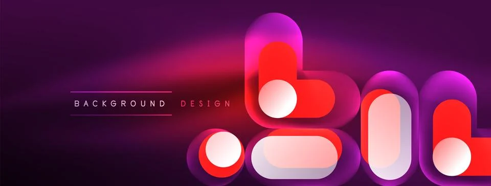 Neon circle abstract background. Template for wallpaper, banner, presentation 库存插图