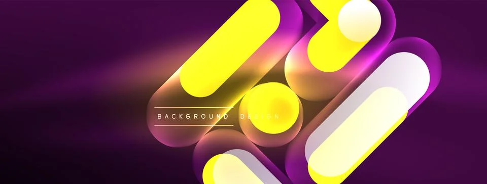 Neon circle abstract background. Template for wallpaper, banner, presentation 库存插图