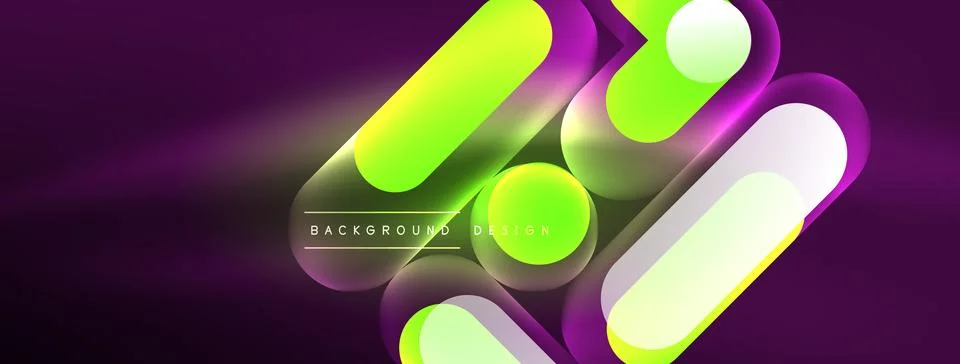 Neon circle abstract background. Template for wallpaper, banner, presentation 스톡 일러스트