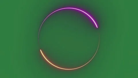 Neon circle and an orange background Stock Footage 336971283