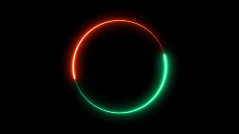 Neon circle animation on black background. 库存影片 332090603