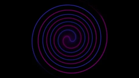 Neon circle animation video on black background .circle frame Loop and glowin Stock Footage 301044238