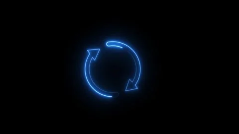 Neon Circle Arrow icon animated video Stock Footage 291427393