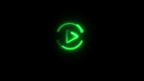 Neon circle arrow with reload update restore icon animated video Stock Footage 291427398