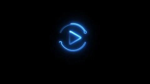 Neon circle arrow with reload update restore icon animated video Stock Footage 291427401