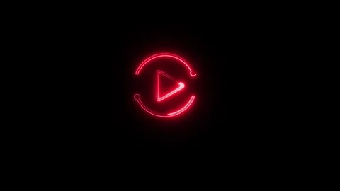Neon circle arrow with reload update restore icon animated video Stock Footage 291427472