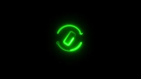 Neon circle arrow with update restore icon animated video Stock Footage 291427431