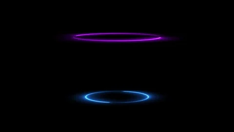 Neon circle bottom base rotating 3d animated hologram neon circle base up d.. Stock Footage 321328198