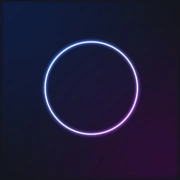 Neon circle on a dark background. Vector Stock Illustration