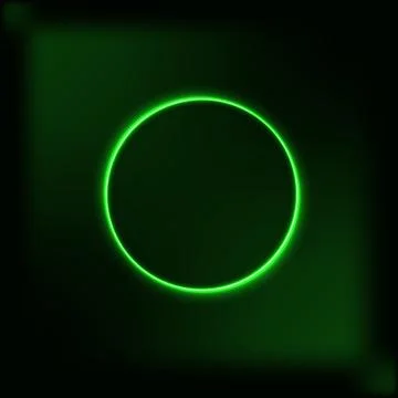 Neon circle on a dark background. Vector Stock Illustration