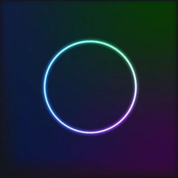 Neon circle on a dark background. Vector Stock Illustration