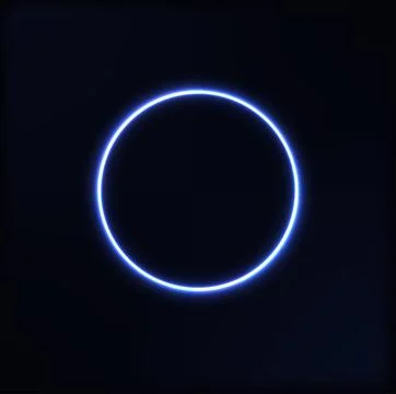 A neon circle on a dark background. Vector. For banner , design and advertising. Stock Illustration