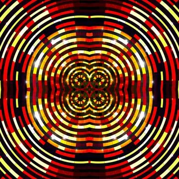 Neon Circle Disco Background In Red Yellow Black Color Illustrazione stock