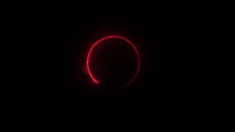 Neon circle frame animated video Stock Footage 294559445