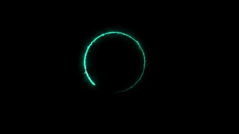 Neon circle frame animated video Stock Footage 295031793