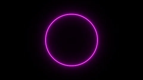 Neon circle frame animation video ,neon circle frame glowing on black backg.. Stock Footage 301041749