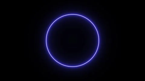 Neon circle frame animation video ,neon circle frame glowing on black backg.. Stock Footage 301041756