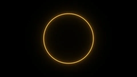 Neon circle frame animation video ,neon circle frame glowing on black backg.. Stock Footage 301041757