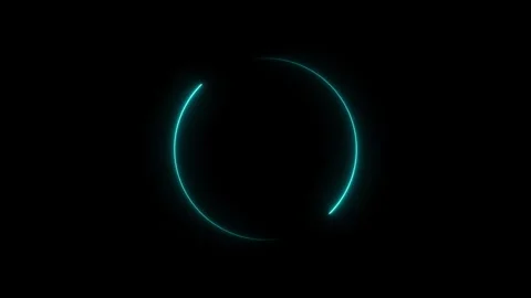 Neon circle frame animation video,and black background. Stock Footage 297831732