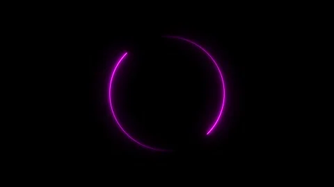 Neon circle frame animation video,and black background. Stock Footage 297831755