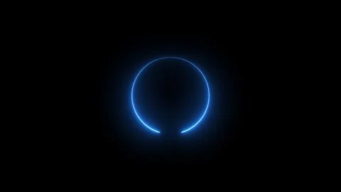 Neon circle frame on blue background. Multicolor circle Icon background, Sh.. Stock Footage 310578402