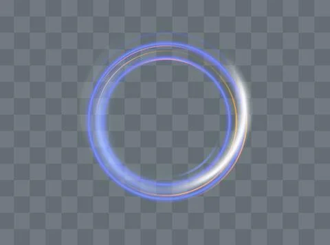 Neon circle frame on blue background. Glowing neon circle frame. Set of neo.. Stock Illustration