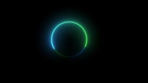 Neon circle frame icon animated video Stock Footage 294697811