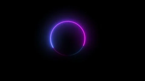 Neon circle frame icon animated video Stock Footage 294697814