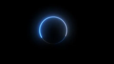 Neon circle frame icon animated video Stock Footage 294697816