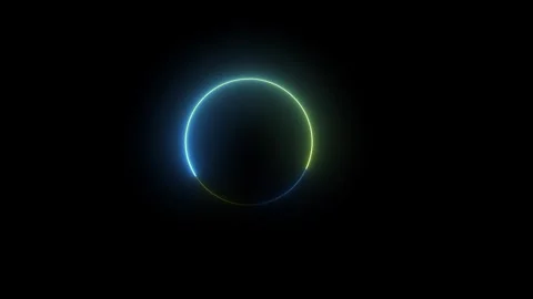 Neon circle frame icon animated video Stock Footage 294697819