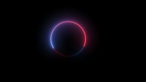 Neon circle frame icon animated video Stock Footage 294697826