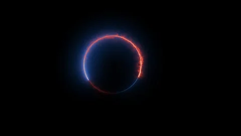 Neon circle frame icon animated video Stock Footage 294697835